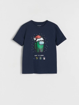 Reserved Among Us Christmas T-shirts Jongens Grijs Blauw | JMKEU-8547