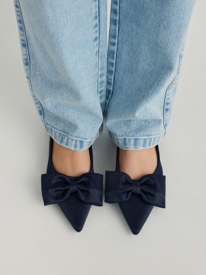 Reserved Ballerinasbow Detail Loafers Dames Donkerblauw | RANMD-0713