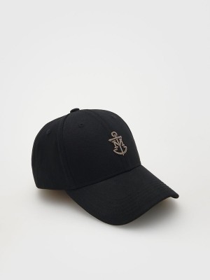 Reserved Baseballembroidery Caps Heren Zwart | RMASV-7184