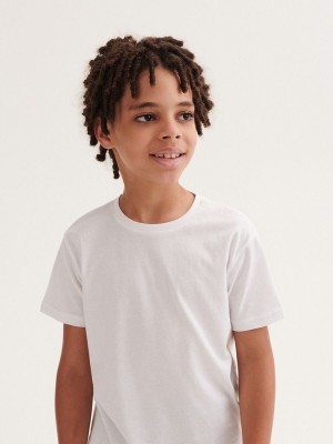 Reserved Basic Katoenen T-shirts Jongens Wit | YAWLB-2681