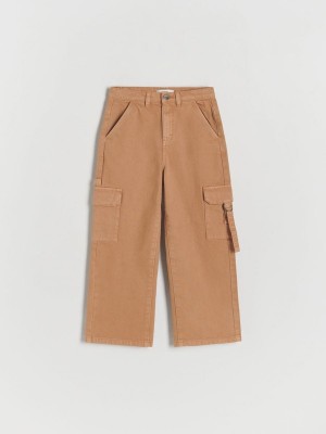 Reserved Brede Legcargo Pockets Jeans Meisjes Beige | QTHIP-6023