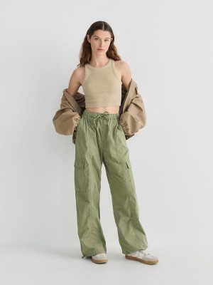 Reserved Cargo Broek Dames Groen | ZAMGT-3190