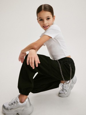 Reserved Chain Detail Broek Meisjes Zwart | LDYXS-7210