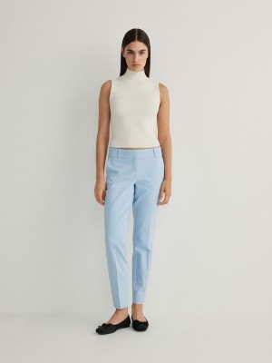 Reserved Cigarettepressed Crease Broek Dames Lichtblauw | DPUNR-3921