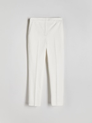 Reserved Cigarettepressed Crease Broek Dames Wit | WHBSO-5862