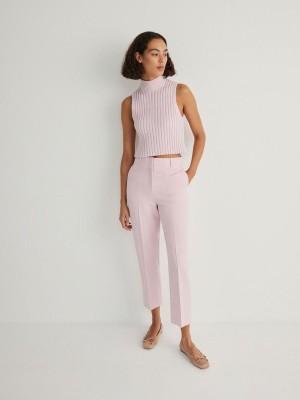 Reserved Cigaretteviscose Blend Broek Dames Roze | PBLHN-7486