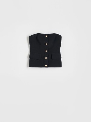 Reserved Corset Top Vest Dames Zwart | KLDBW-2569