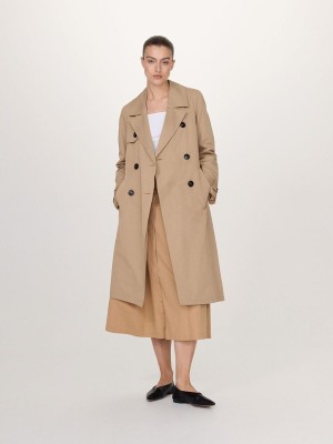 Reserved Double-breasted Trench Jassen Dames Beige | YEMCV-6241