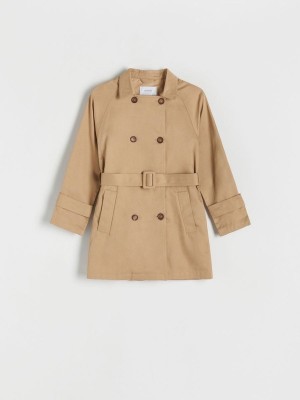 Reserved Double-breasted Trench With Jassen Meisjes Beige | CVQYS-3406