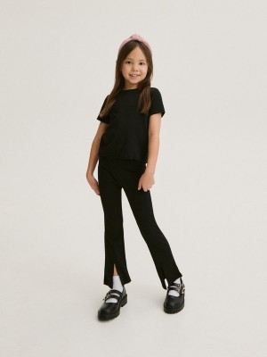 Reserved Flare Broek Meisjes Zwart | AMFJR-4826