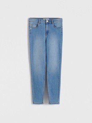 Reserved High Taille Slim Jeans Dames Blauw | OQXTA-0753