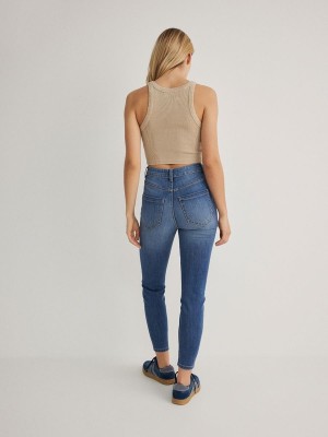 Reserved High Taille Slim Jeans Dames Blauw | TUBMO-1469