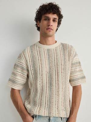 Reserved Jumper In Textured Knit Truien Heren Gekleurd | RXWTH-0879