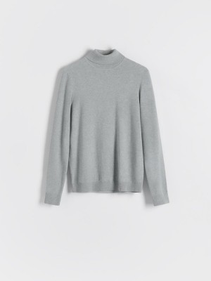 Reserved Katoenen Rich Turtleneck Truien Heren Lichtgrijs | GWZQY-9485