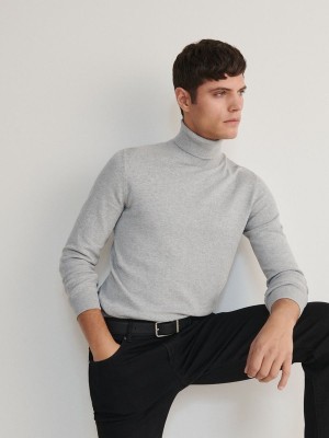 Reserved Katoenen Rich Turtleneck Truien Heren Lichtgrijs | SUMDR-5178