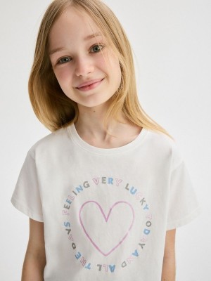 Reserved Katoenen T-print T-shirts Meisjes Room | NJHGT-7258