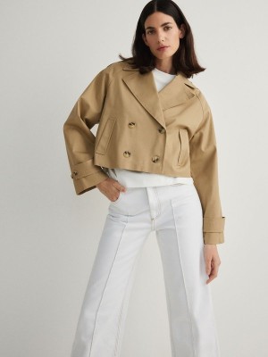 Reserved Kort Trench Jassen Dames Beige | RIMXP-7143