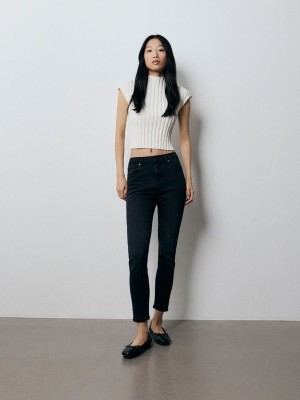 Reserved Mid Rise Slim Jeans Dames Zwart | KGCUR-7209