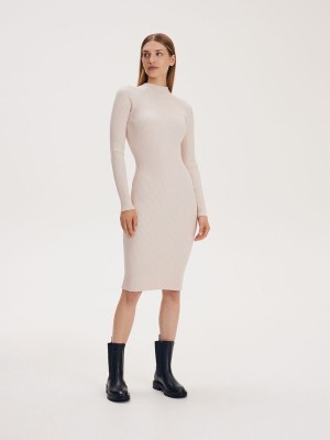 Reserved Midi Jurk Dames Beige | GNLIF-2510