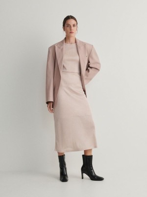 Reserved Midi Jurk Dames Roze | ZDYWV-3496