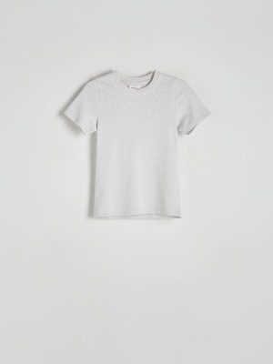 Reserved Modal Blend T-shirts Dames Lichtgrijs | IVHSM-4027