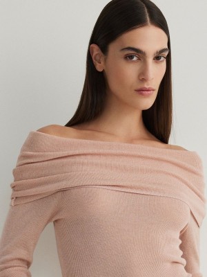 Reserved Off Shoulder Truien Dames Roze | JYNOQ-5973