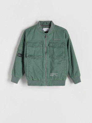 Reserved Oversized Katoenen Bomber Jassen Jongens Grijs Groen | XTIAF-9830