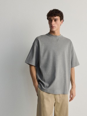 Reserved Oversized T-shirts Heren Lichtgrijs | HOXUY-8540