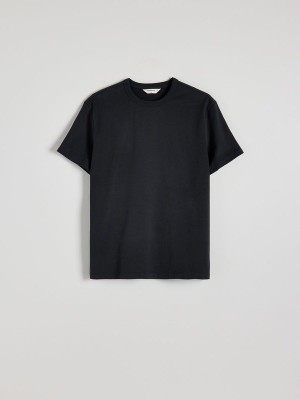 Reserved Plain Boxy T-shirts Heren Donkergrijs | ILCNR-2918