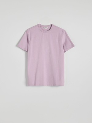 Reserved Plain Boxy T-shirts Heren Roze | NVJCL-9875