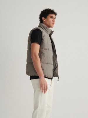 Reserved Quiltedstand Up Collar Vests Heren Groen | ETDBX-6954