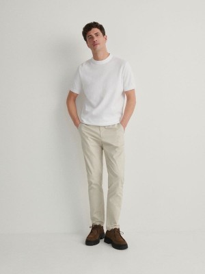 Reserved Regular Fit Chino Broek Heren Beige | TSCPE-4168