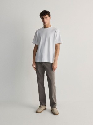 Reserved Regular Fit Chino Broek Heren Donkergrijs | RZVFS-4925