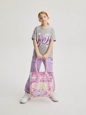 Reserved Shoppertie Dye Effect Tassen Meisjes Lavendel | ANEUW-3726