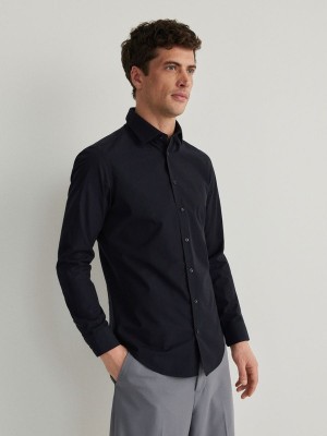 Reserved Slim Fit Overhemd Heren Donkerblauw | QEIKX-8037