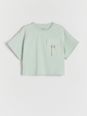 Reserved T-a Pocket T-shirts Meisjes Turquoise | OHRSU-6042