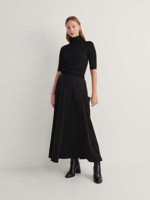 Reserved Turtleneck Overhemd Dames Zwart | AXUQE-6851