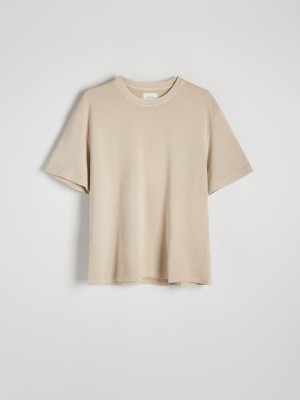 Reserved T-wash Effect T-shirts Heren Beige | HRTIK-9045