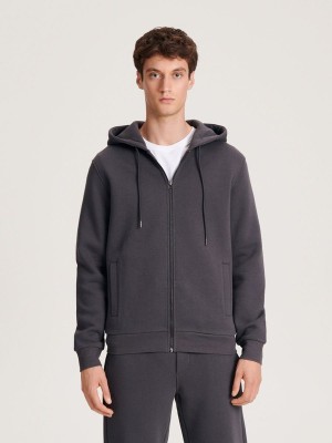 Reserved Zip Up Sweatshirts Heren Donkergrijs | KECXW-4639