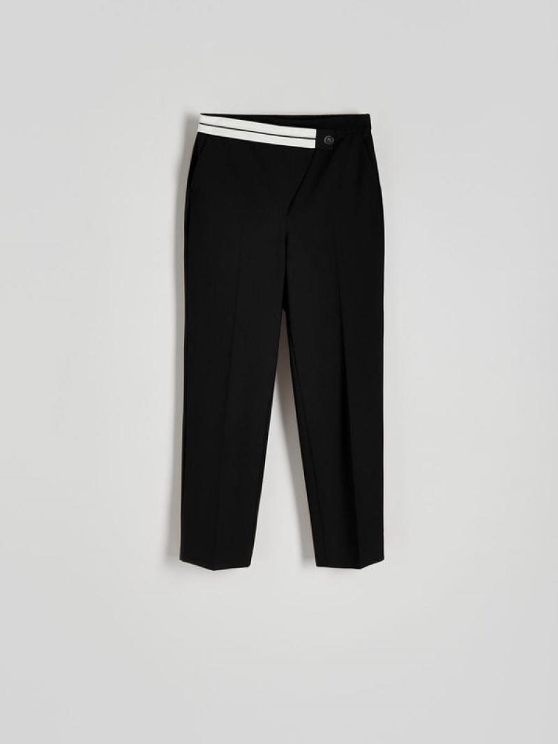 Reserved Asymmetrical Zipping Broek Dames Zwart | GDOKY-4520