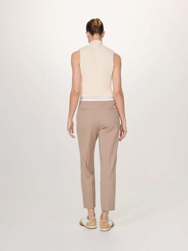 Reserved Asymmetrical Zipping Broek Dames Grijs Bruin | FYAVD-3870