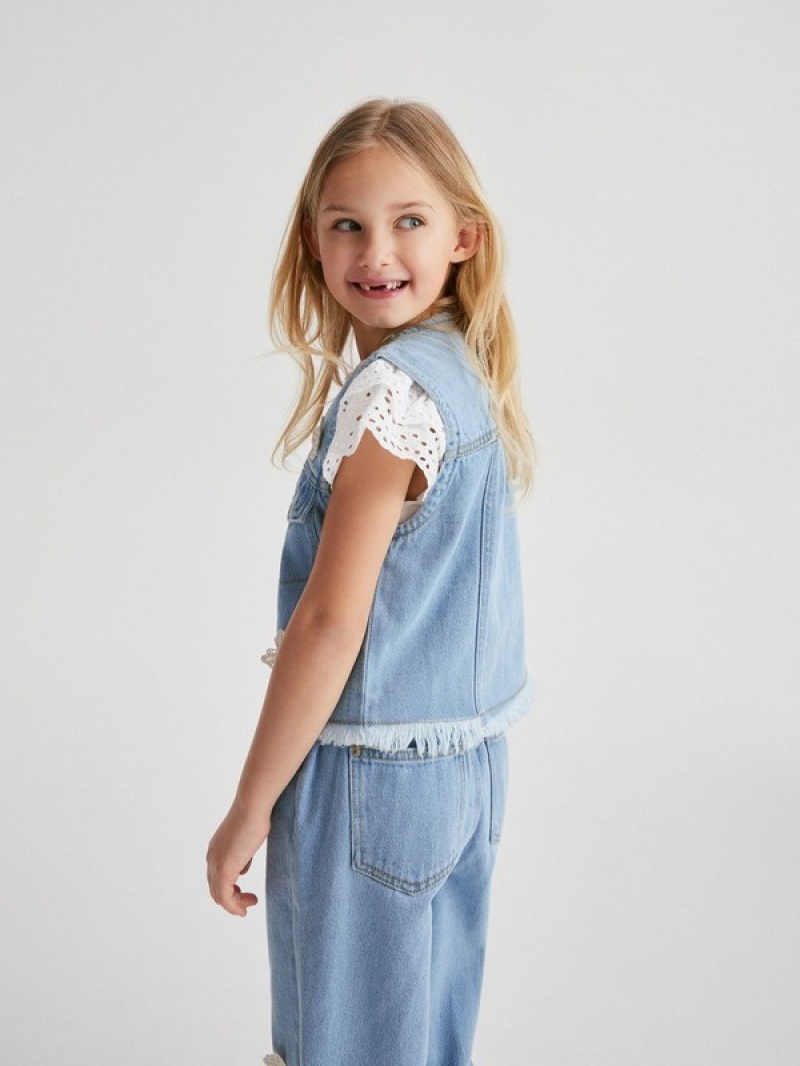 Reserved Baggyappliqué Jeans Meisjes Blauw | SMOBP-7180