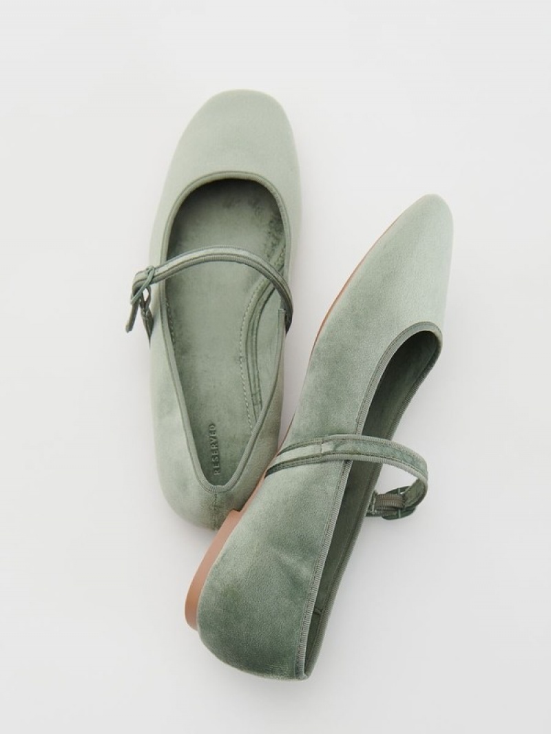 Reserved Ballerinas Loafers Dames Lichtolijfgroen | GJXFB-7904