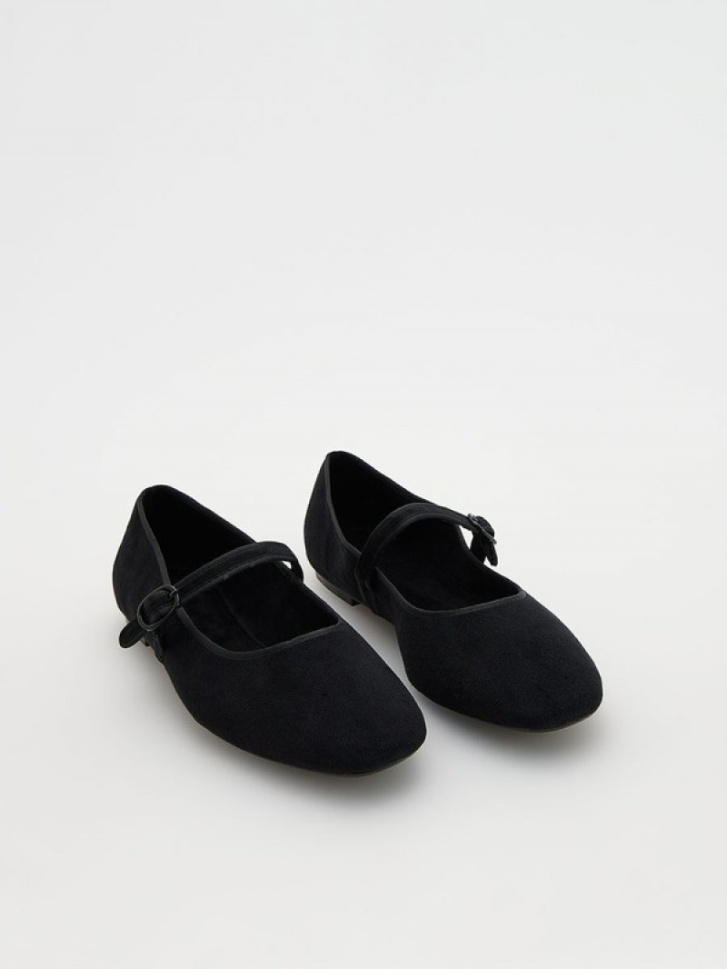 Reserved Ballerinas Loafers Dames Zwart | QAUCB-7348