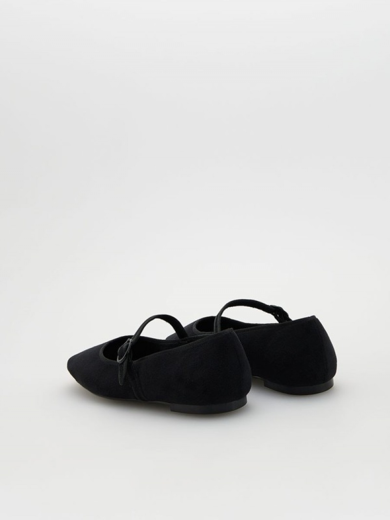 Reserved Ballerinas Loafers Dames Zwart | QAUCB-7348