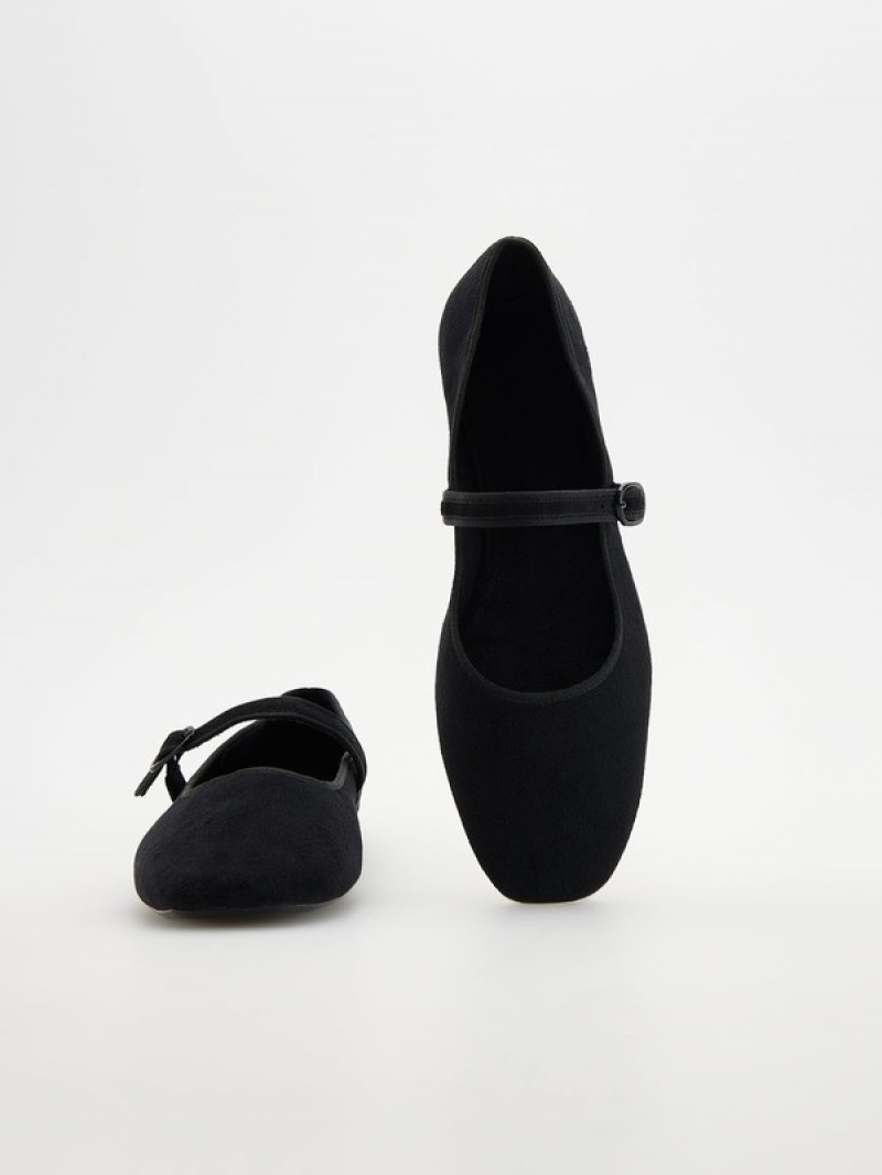 Reserved Ballerinas Loafers Dames Zwart | QAUCB-7348