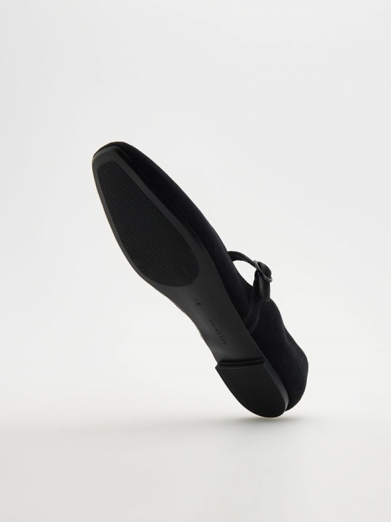 Reserved Ballerinas Loafers Dames Zwart | QAUCB-7348