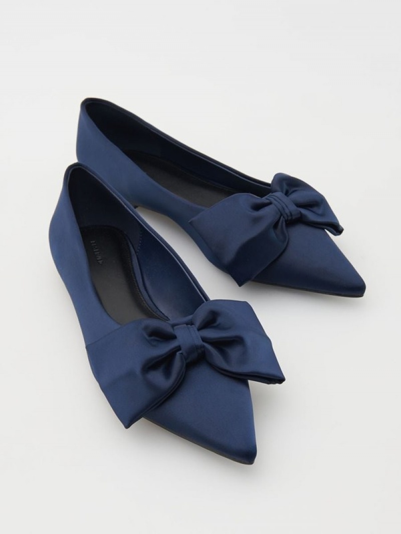 Reserved Ballerinasbow Detail Loafers Dames Donkerblauw | RANMD-0713