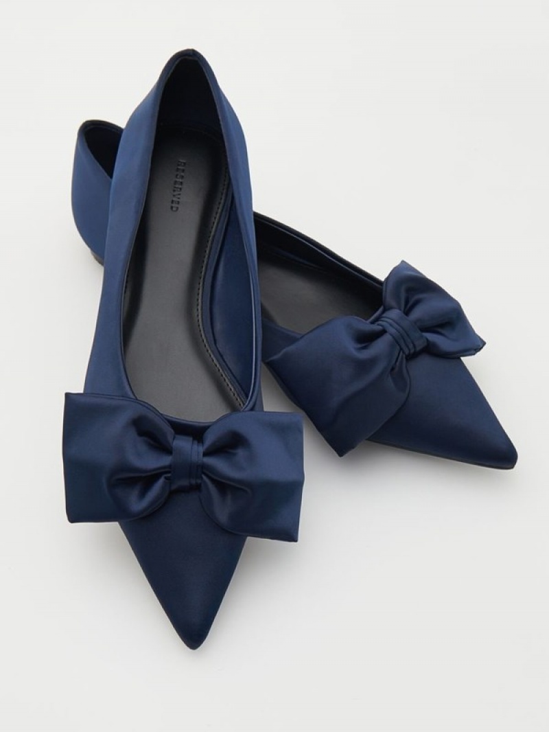 Reserved Ballerinasbow Detail Loafers Dames Donkerblauw | RANMD-0713