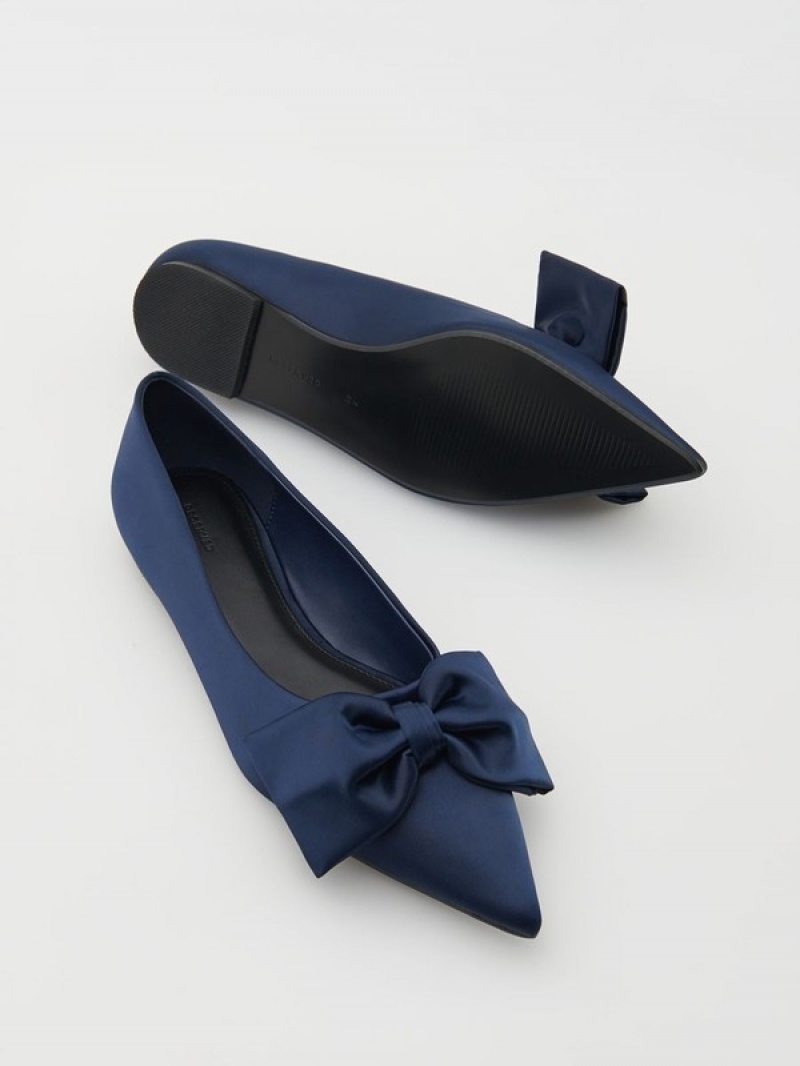 Reserved Ballerinasbow Detail Loafers Dames Donkerblauw | RANMD-0713